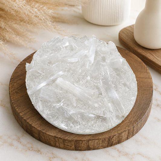 Natural Raw Moroccan Selenite Charging Plate