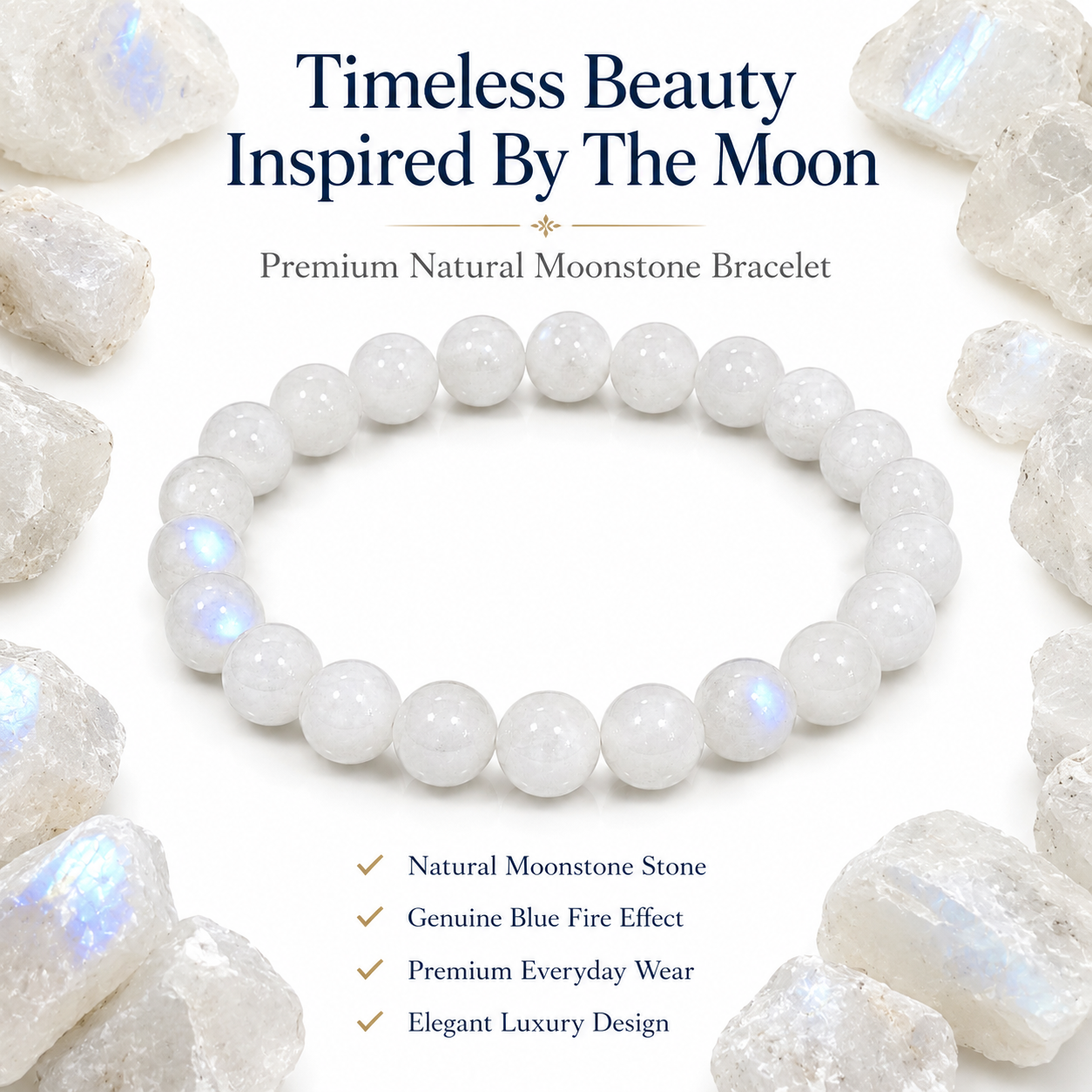 Natural Moonstone Bracelet – Intuition, Emotional Balance & Inner Harmony Bracelet