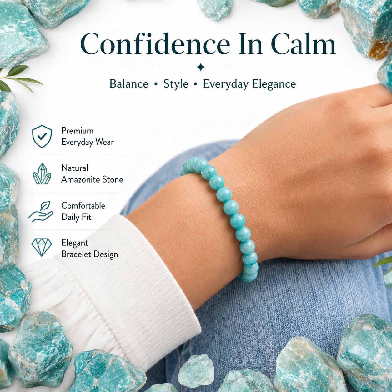 Natural Amazonite Bracelet 8mm
