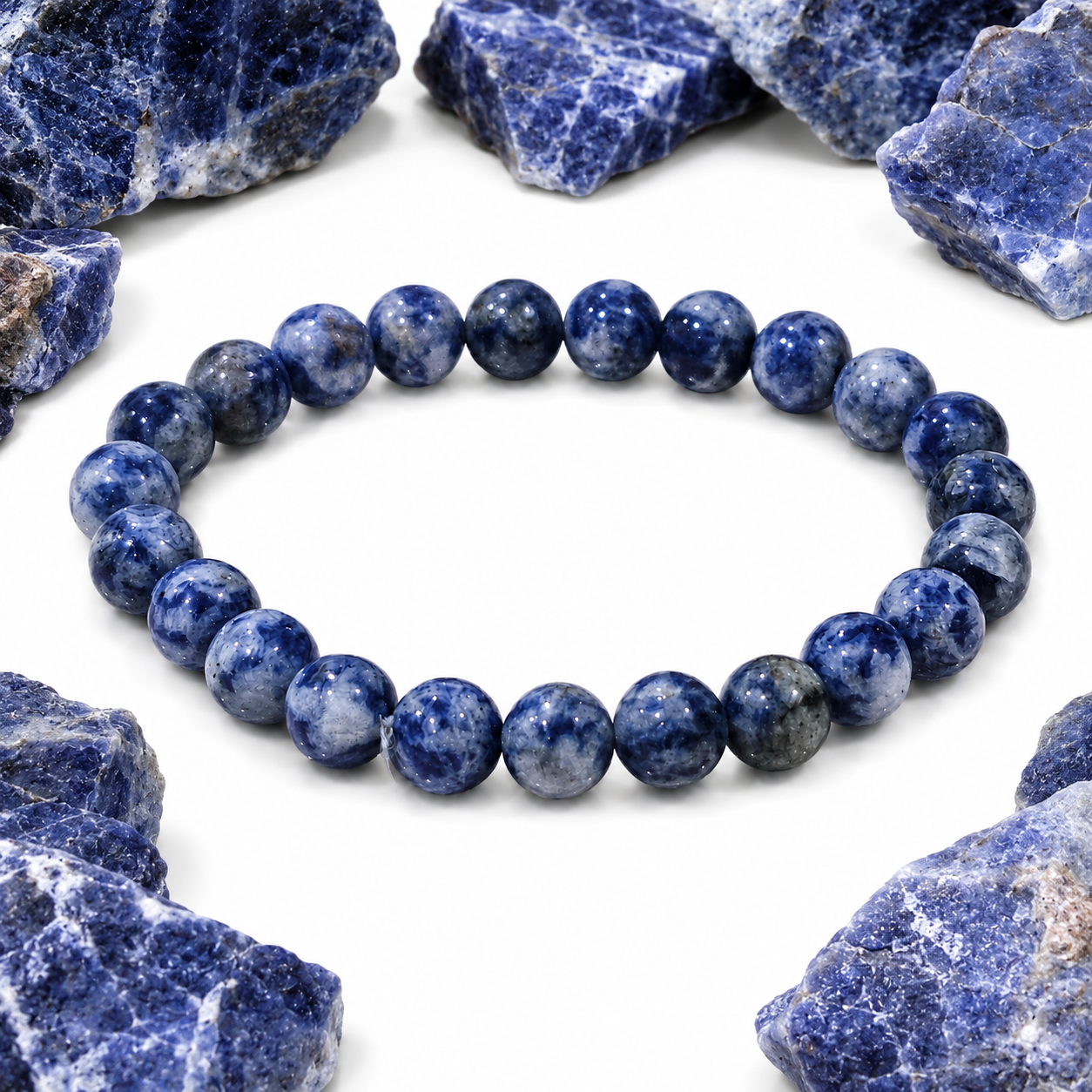 Natural Sodalite Bracelet 8mm | Certified Gemstone Bracelet