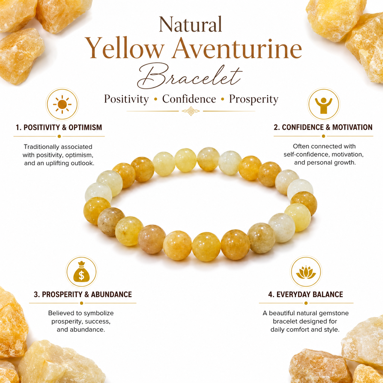 Natural Yellow Aventurine Bracelet 8mm