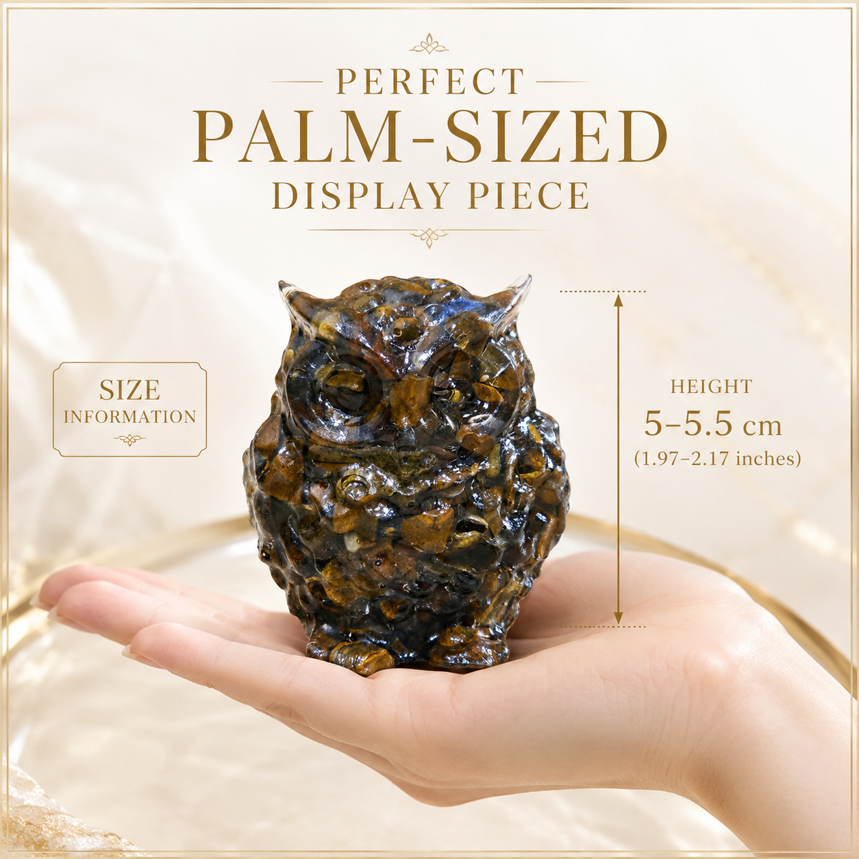 Natural Tiger Eye Owl – Handcrafted Crystal Owl