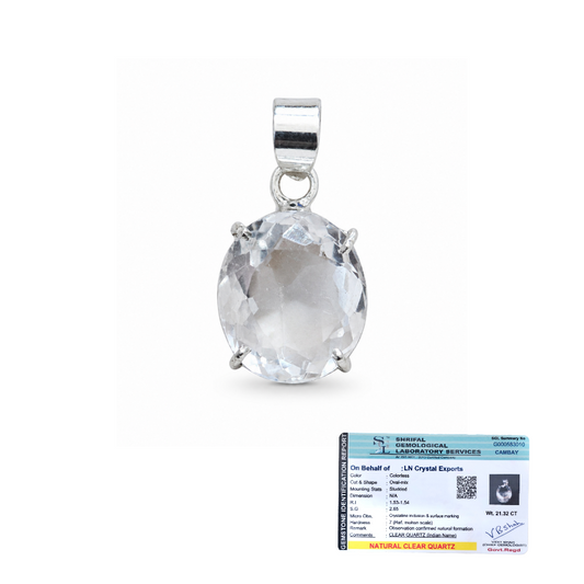 Natural Clear Quartz Pendant | Handmade Clear Quartz Gemstone Pendant | Healing Crystal Jewelry