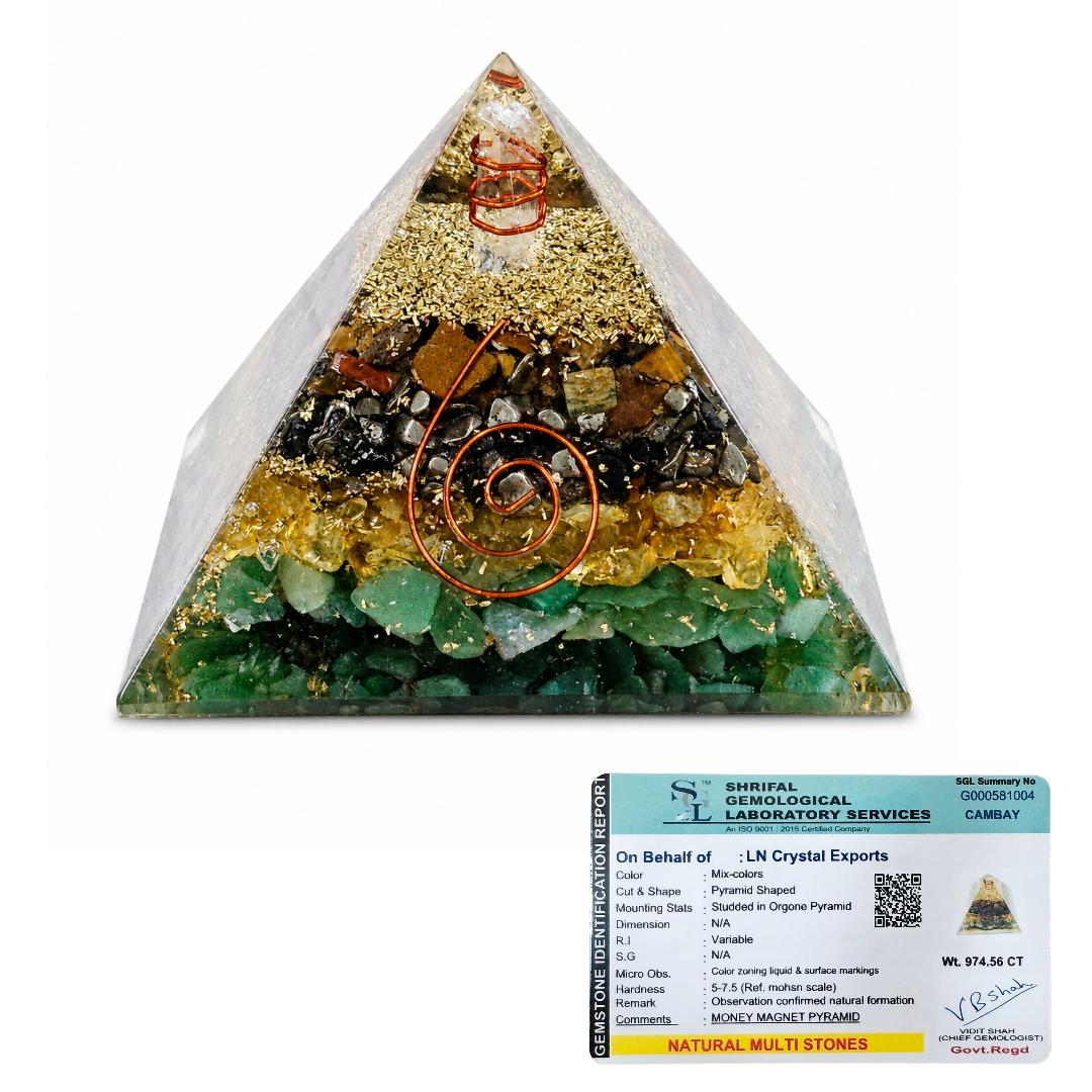 Natural Money Magnet Orgonite Pyramid