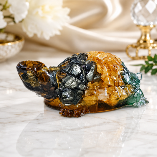 Natural Money Magnet Tortoise – Handcrafted Crystal Tortoise