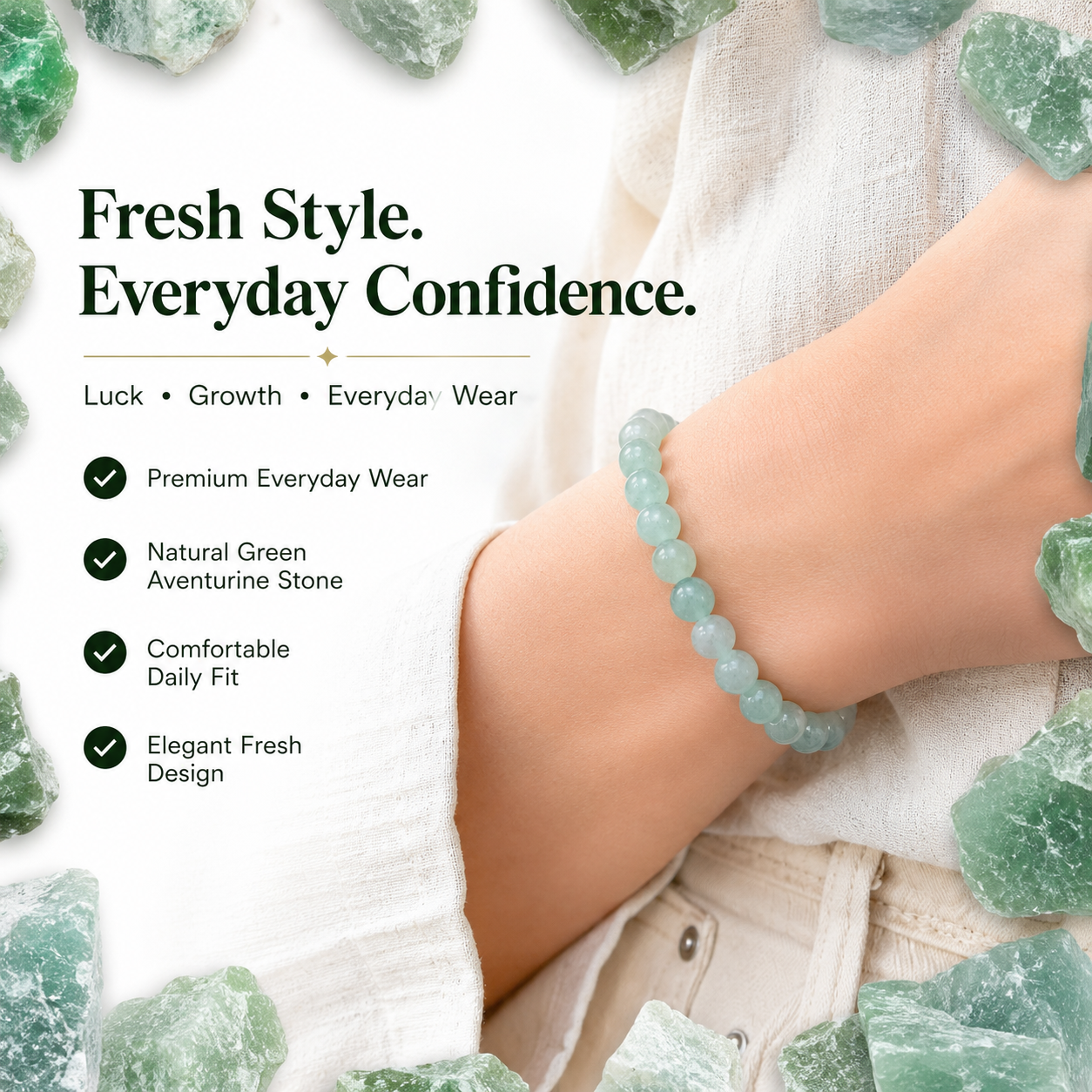 Natural Green Aventurine Bracelet 8mm