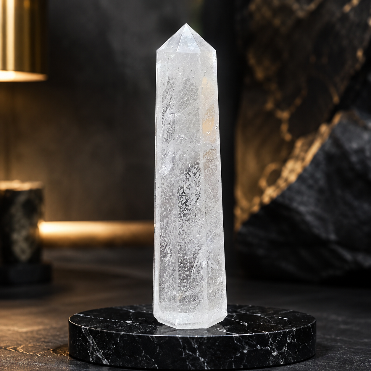Natural Clear Quartz Healing Tower | Premium Polished Clear Quartz Crystal Point | Energy Amplification, Clarity & Meditation Crystal