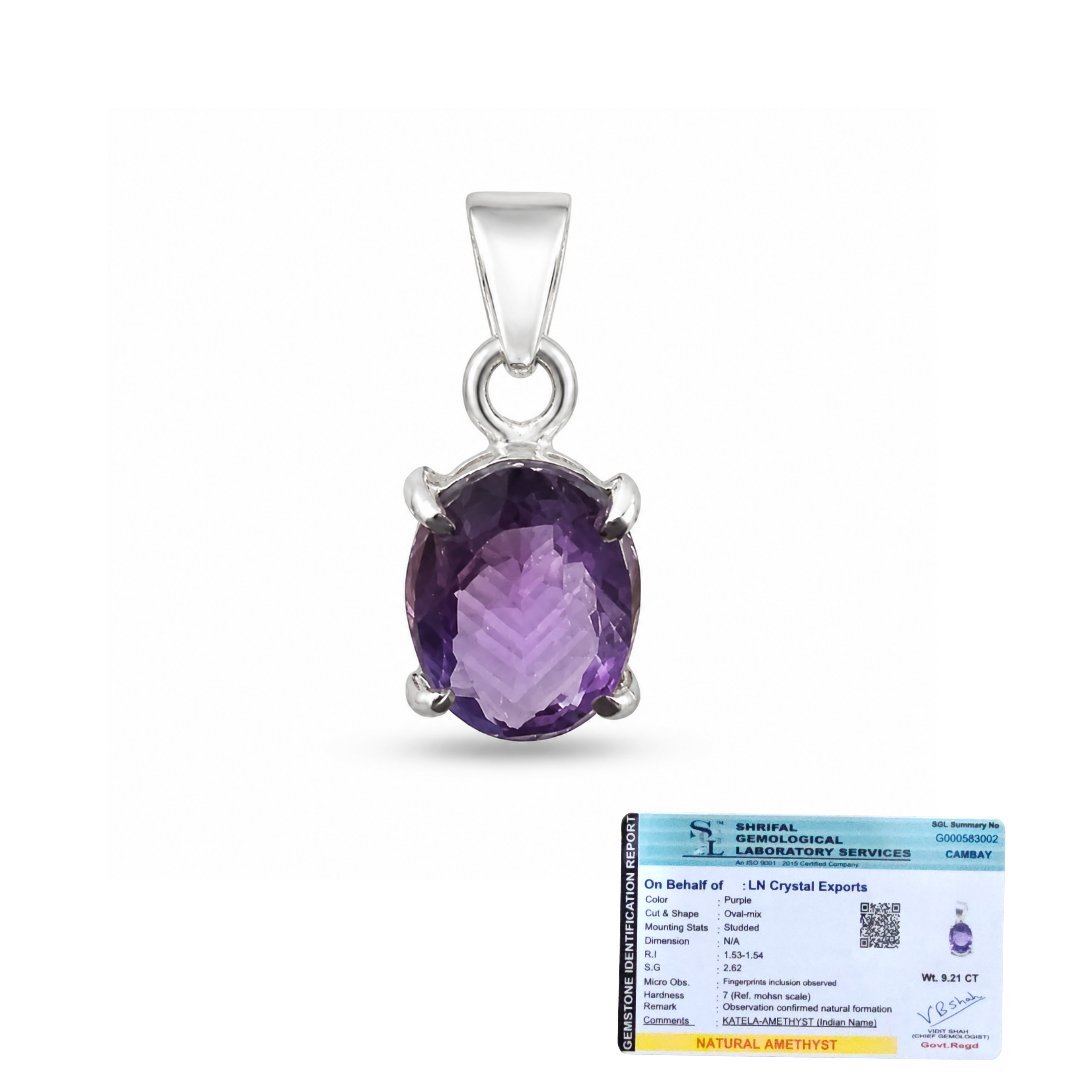 Natural Amethyst Pendant | Handmade Amethyst Gemstone Pendant | Healing Crystal Jewelry