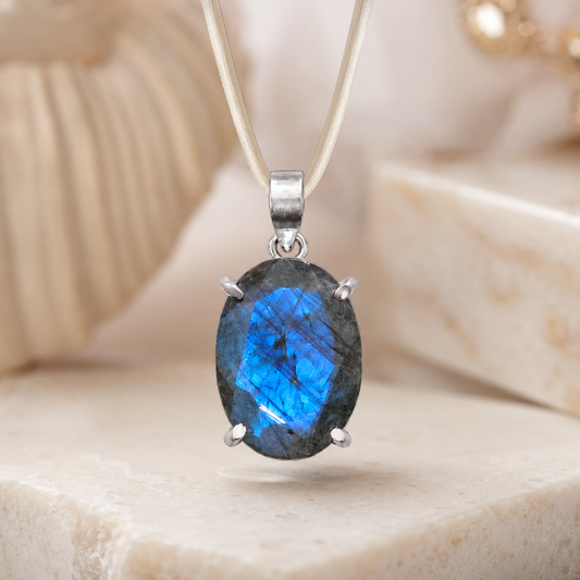 Natural Labradorite Pendant | Handmade Labradorite Gemstone Pendant | Flashy Healing Crystal Jewelry