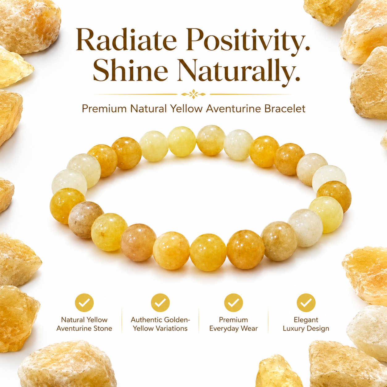 Natural Yellow Aventurine Bracelet 8mm