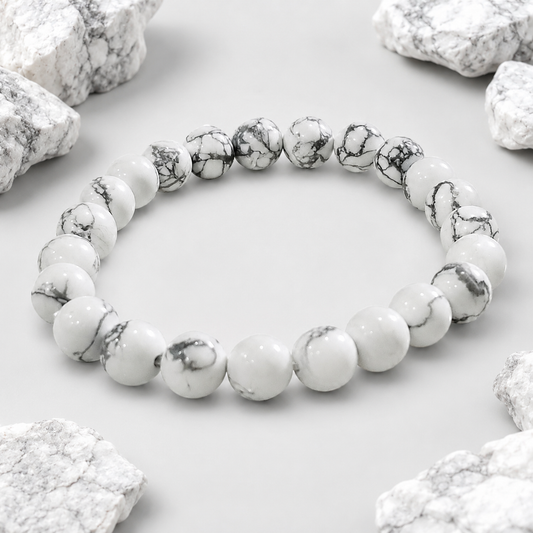 Natural Howlite Bracelet 8mm
