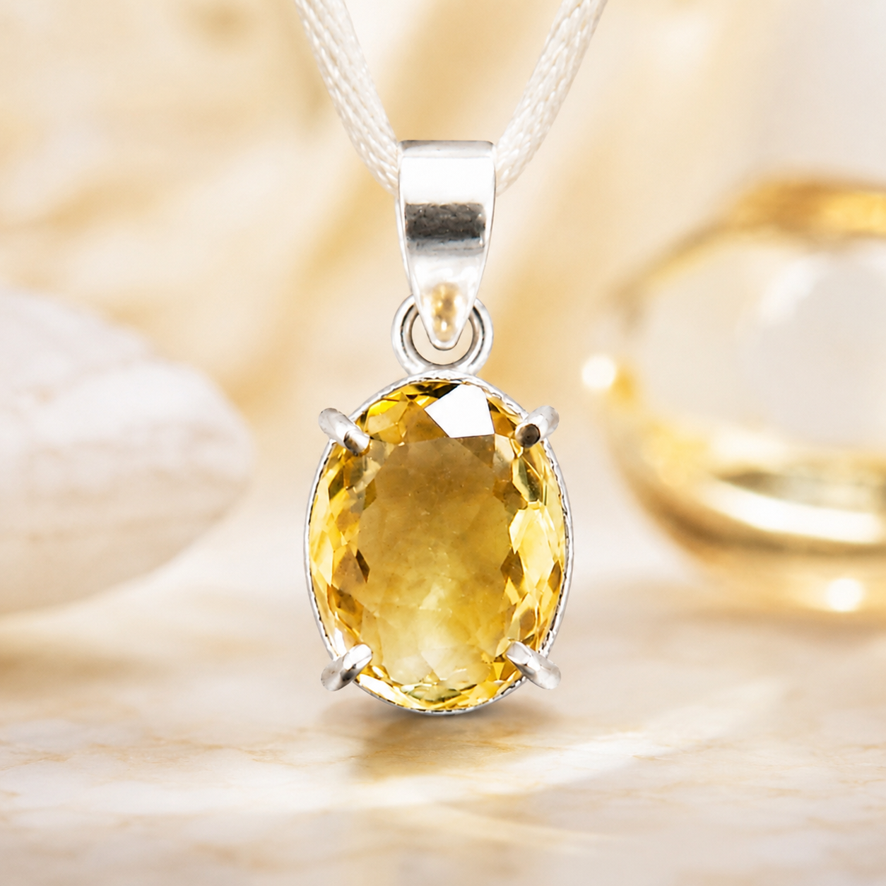Natural Yellow Citrine Pendant | Handmade Citrine Gemstone Pendant | Healing Crystal Jewelry