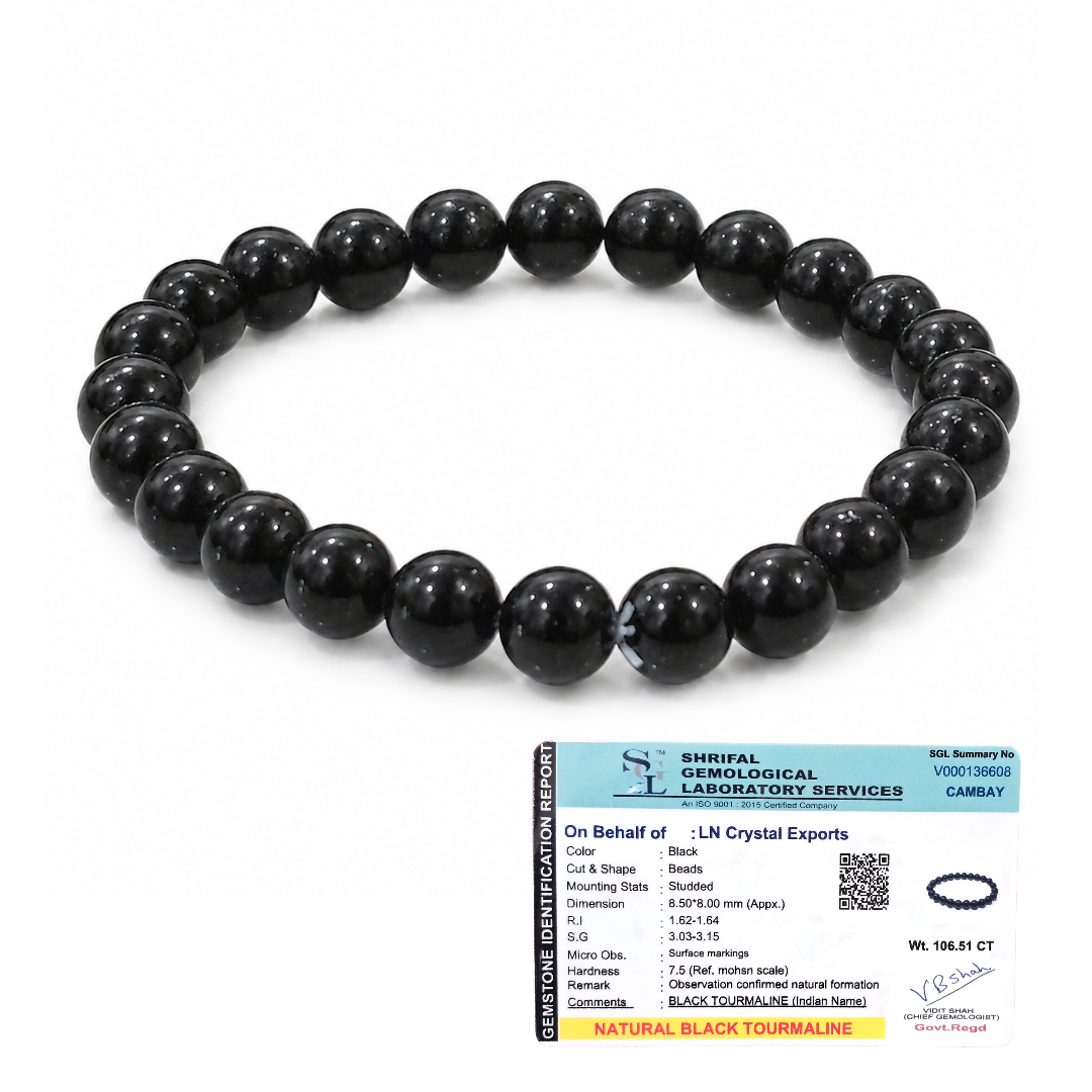 Natural Black Tourmaline Bracelet – Protection, Grounding & Energy Shield Bracelet