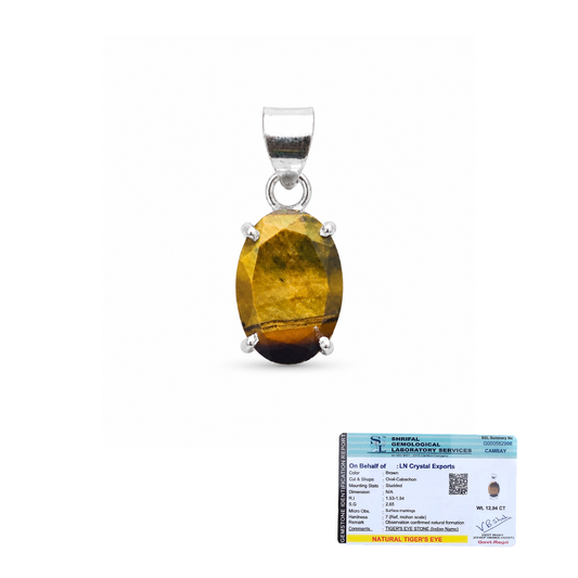 Natural Tiger's Eye Pendant | Handmade Tiger Eye Gemstone Pendant | Healing Crystal Jewelry