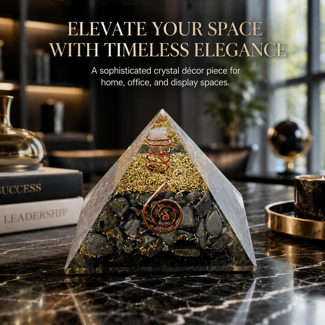 Natural Pyrite Orgonite Pyramid