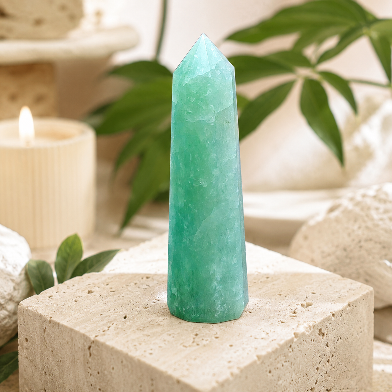 Natural Green Aventurine Healing Tower | Premium Polished Green Aventurine Crystal Point | Prosperity, Abundance & Meditation Crystal