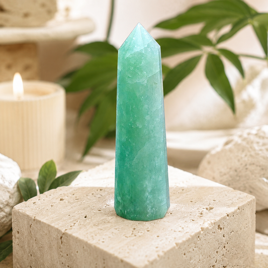 Natural Green Aventurine Healing Tower | Premium Polished Green Aventurine Crystal Point | Prosperity, Abundance & Meditation Crystal