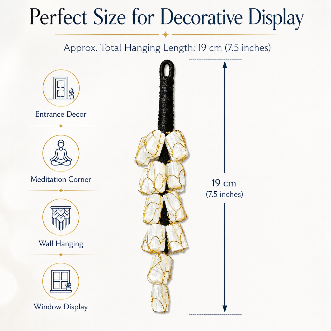 Selenite Crystal Hanging Decor | Natural Home & Meditation Decor