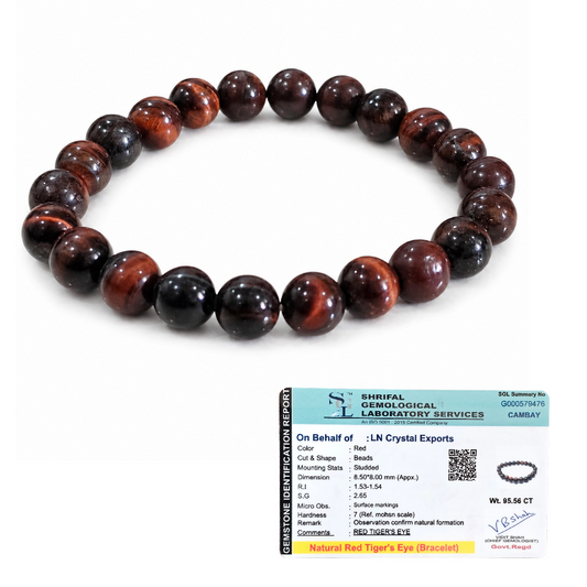 Natural Red Tiger Eye Bracelet 8mm