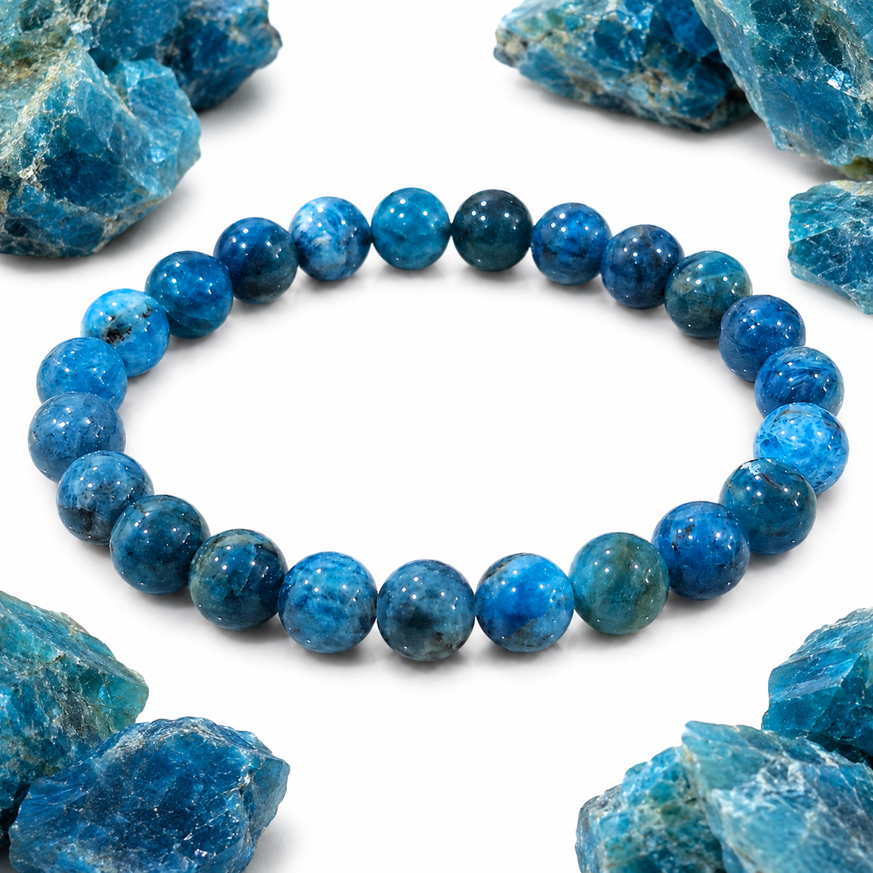 Natural Blue Apatite Bracelet 8mm