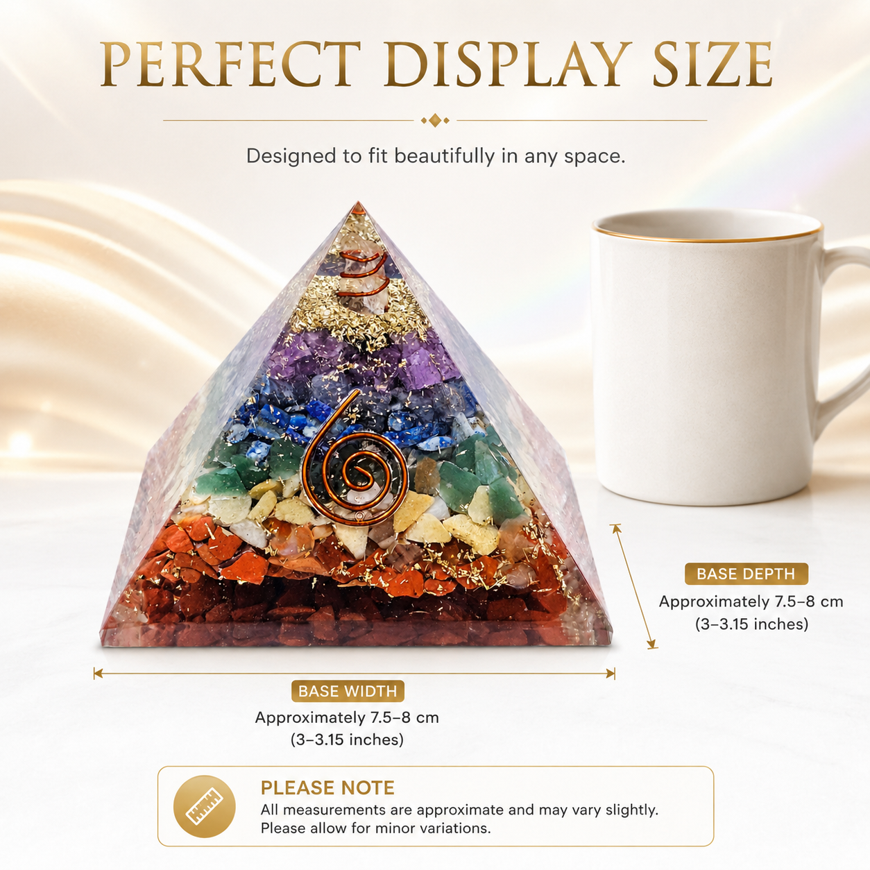 Natural Seven Chakra Orgonite Pyramid