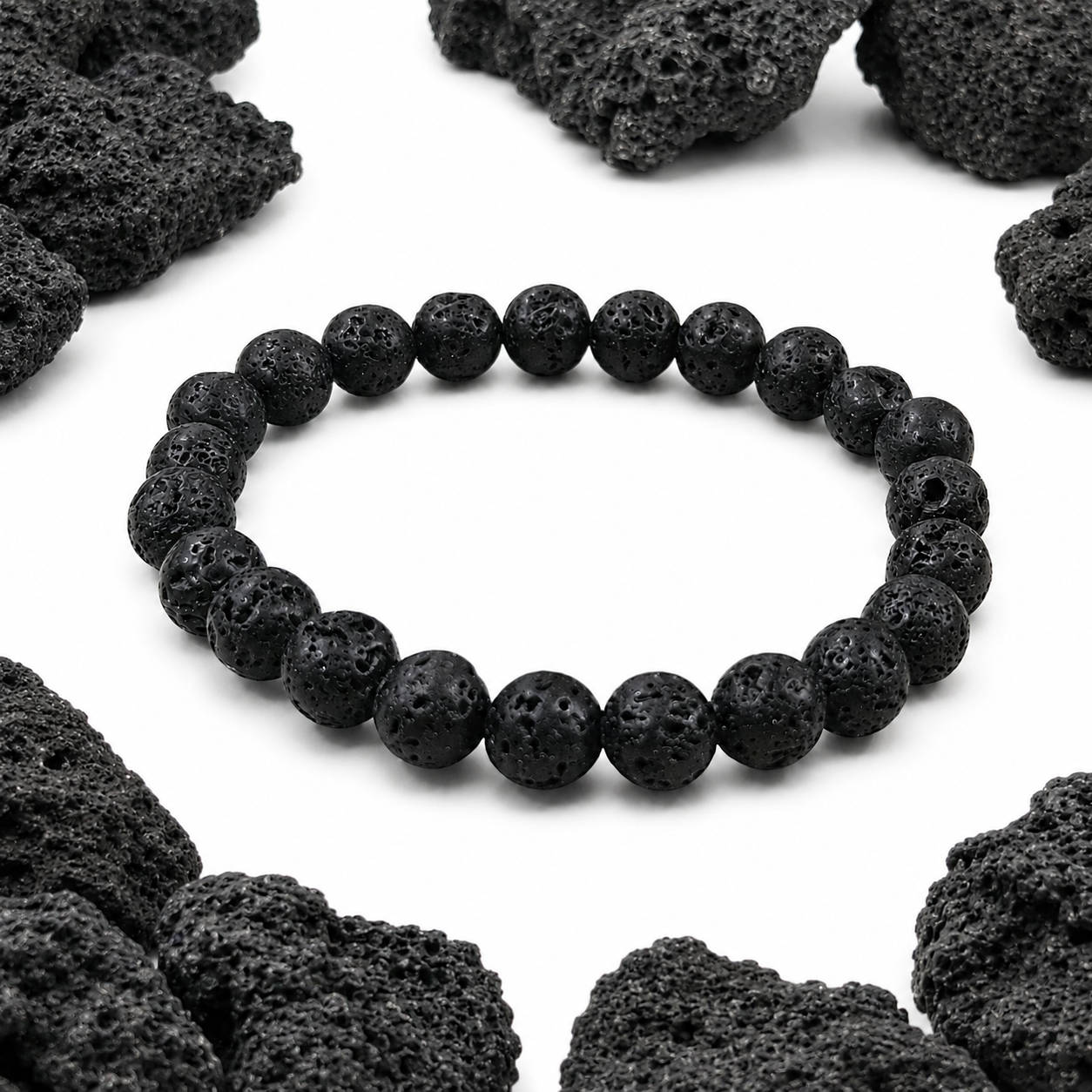 Natural Lava Stone Bracelet 8mm