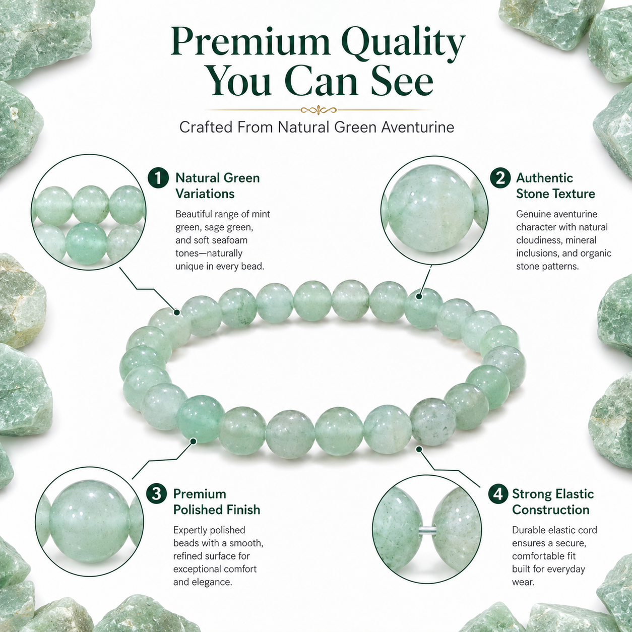 Natural Green Aventurine Bracelet 8mm