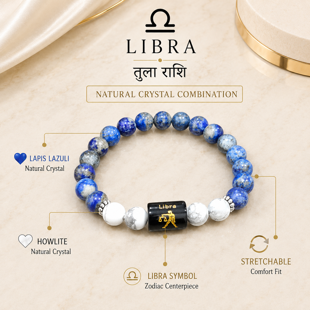 Libra Zodiac Bracelet (तुला राशि)