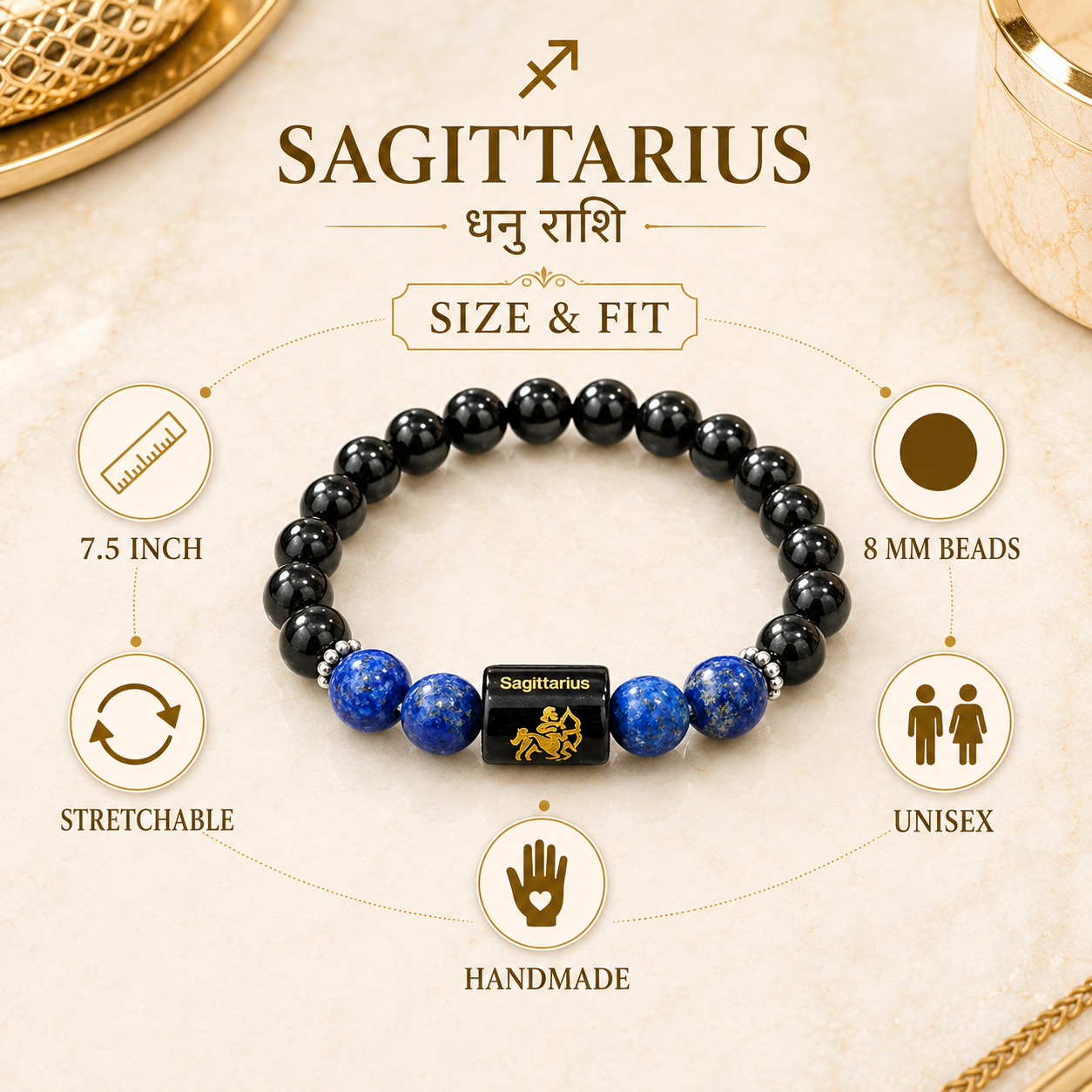Sagittarius Zodiac Bracelet (धनु राशि)