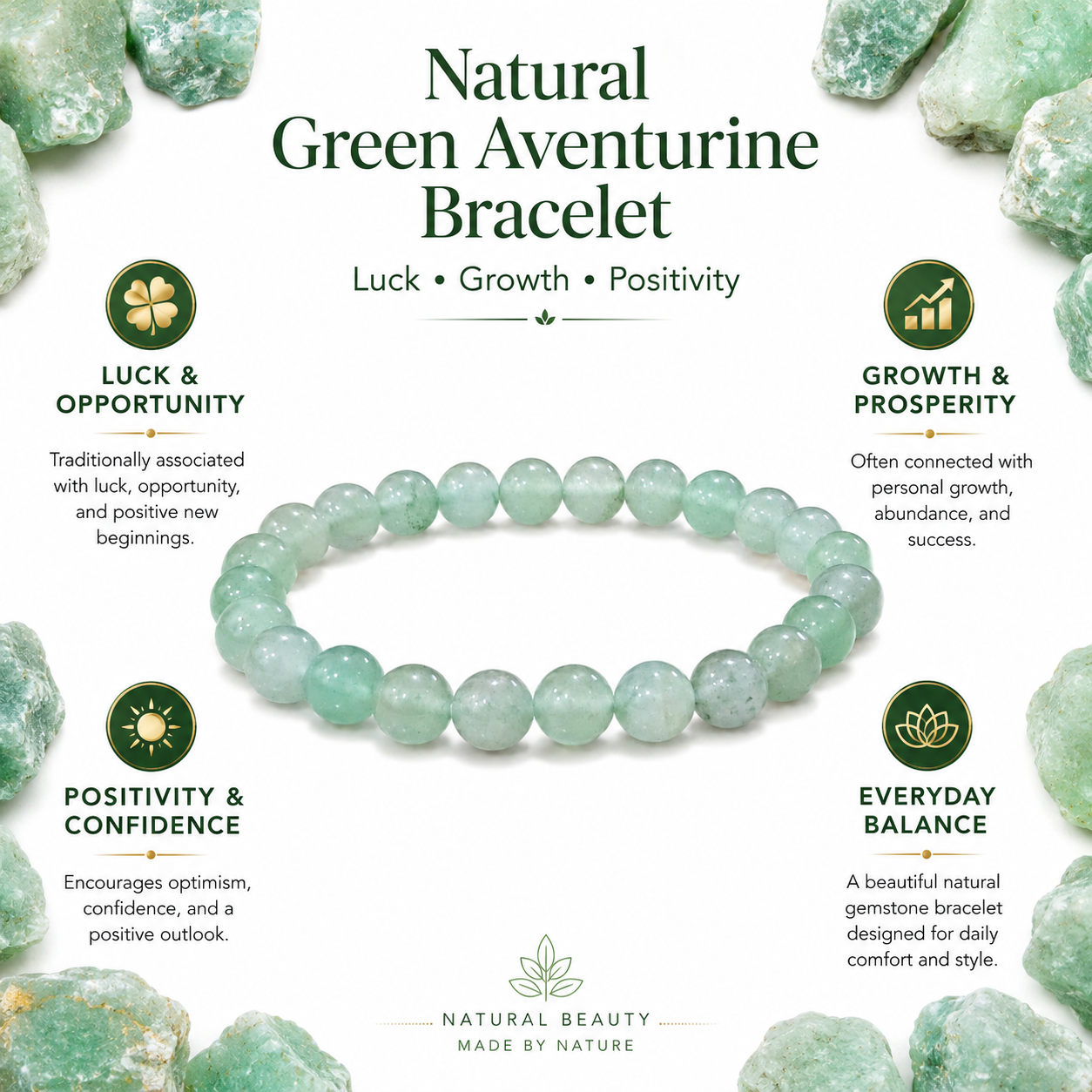 Natural Green Aventurine Bracelet 8mm