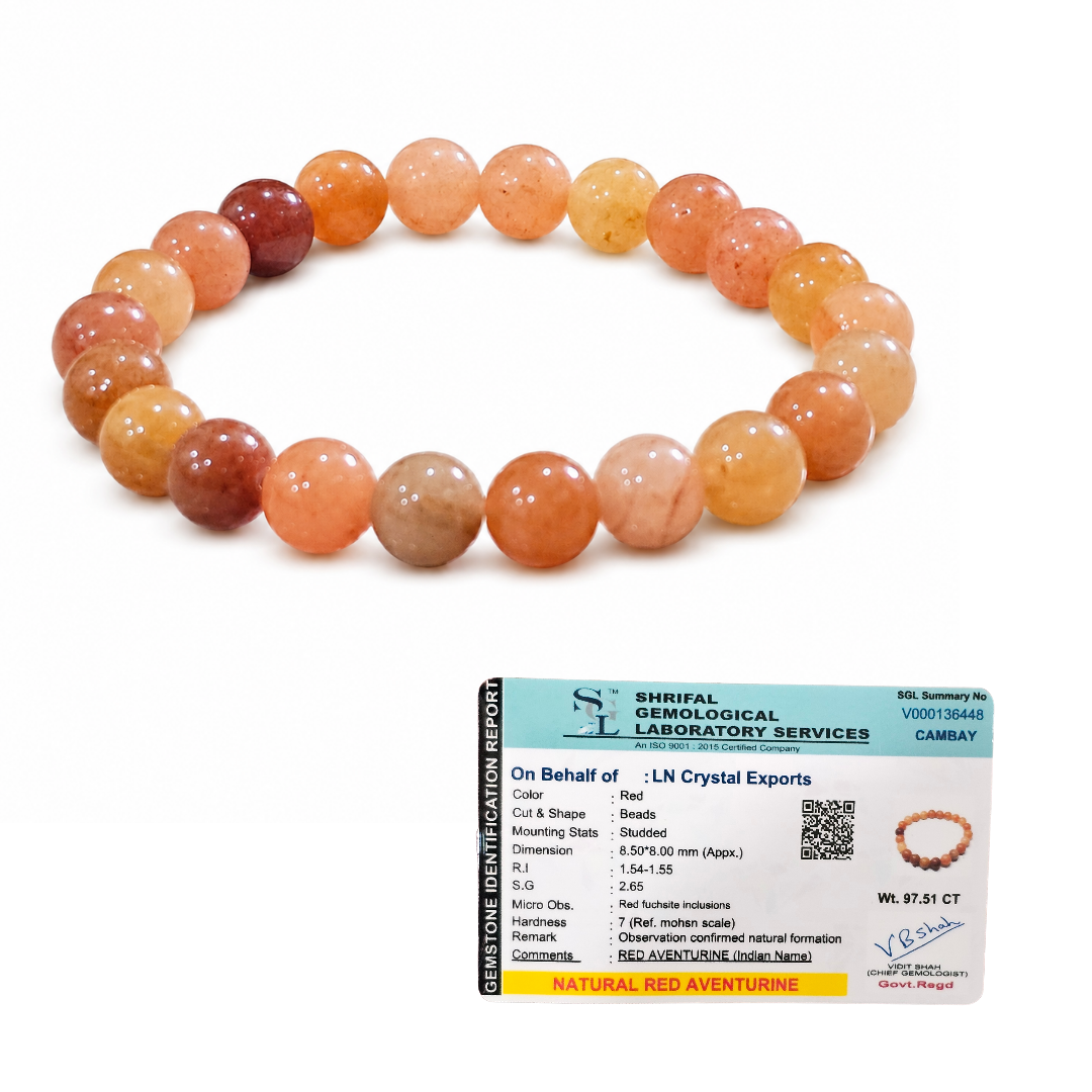 Natural Red Aventurine Bracelet 8mm