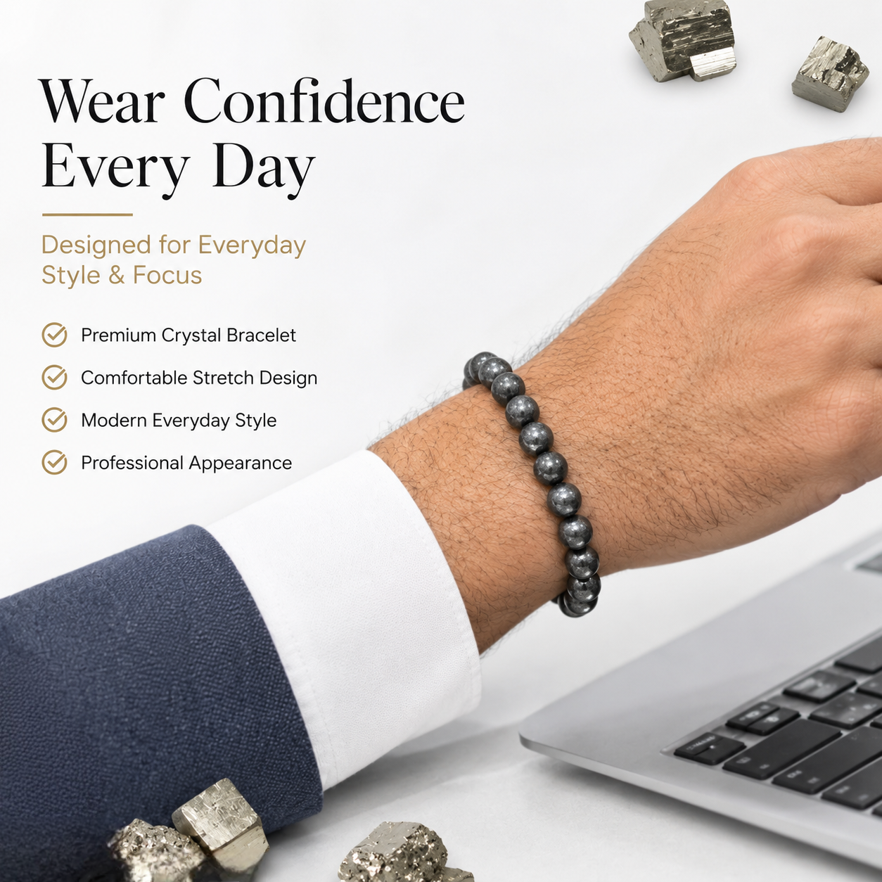 Natural Pyrite Bracelet – Wealth, Confidence & Prosperity Bracelet