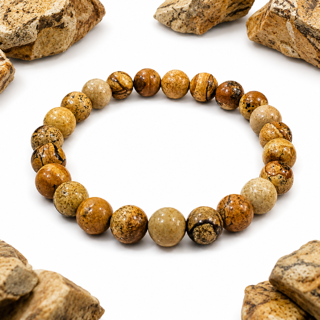 Natural Picture Jasper Bracelet 8mm
