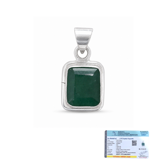 Natural Green Jade Pendant | Handmade Green Jade Gemstone Pendant | Healing Crystal Jewelry