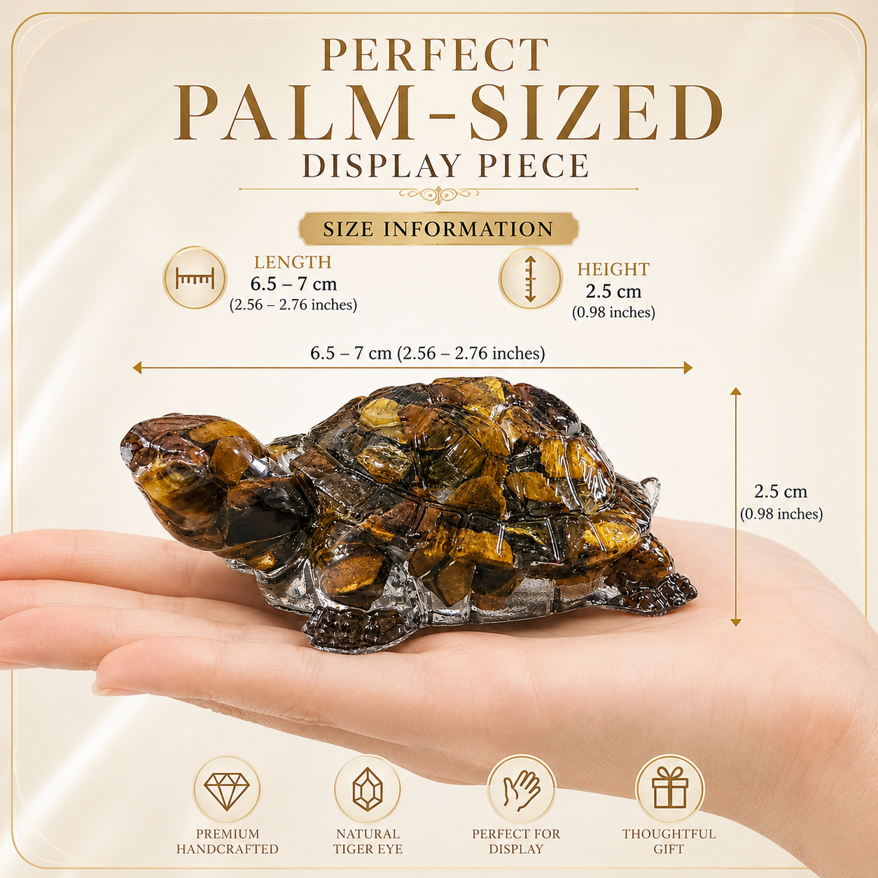 Natural Tiger Eye Tortoise – Handcrafted Crystal Tortoise