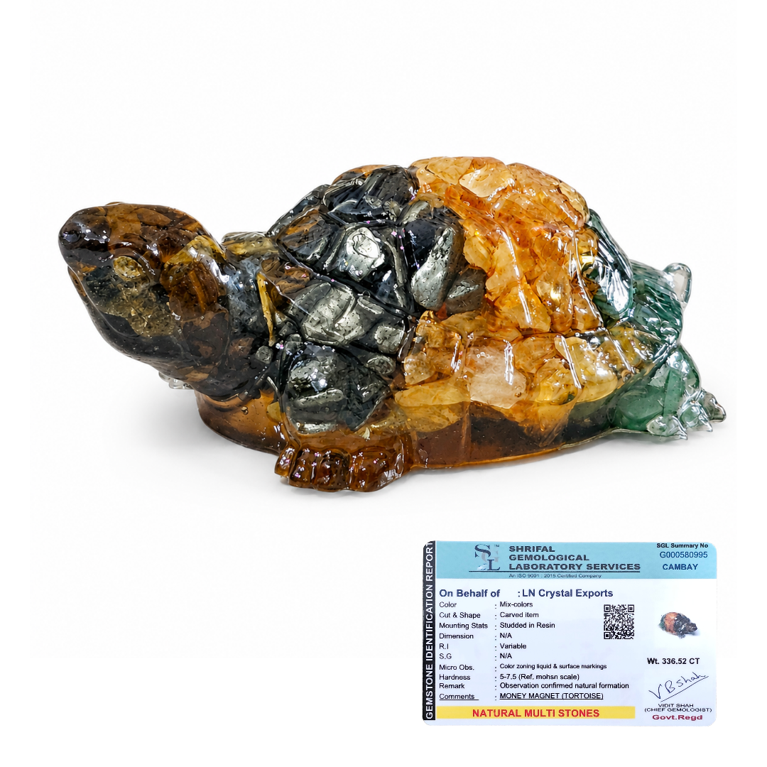 Natural Money Magnet Tortoise – Handcrafted Crystal Tortoise