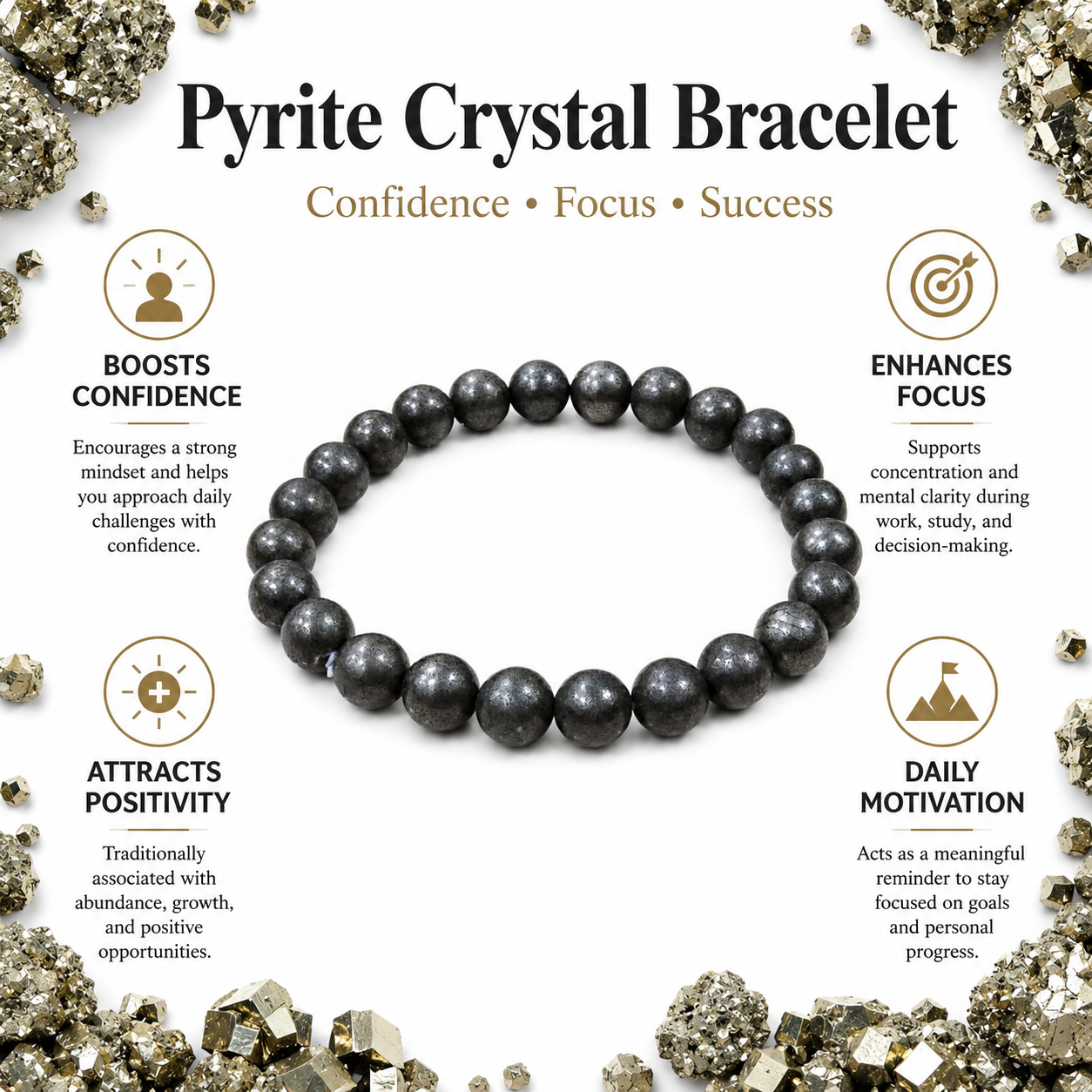 Natural Pyrite Bracelet – Wealth, Confidence & Prosperity Bracelet