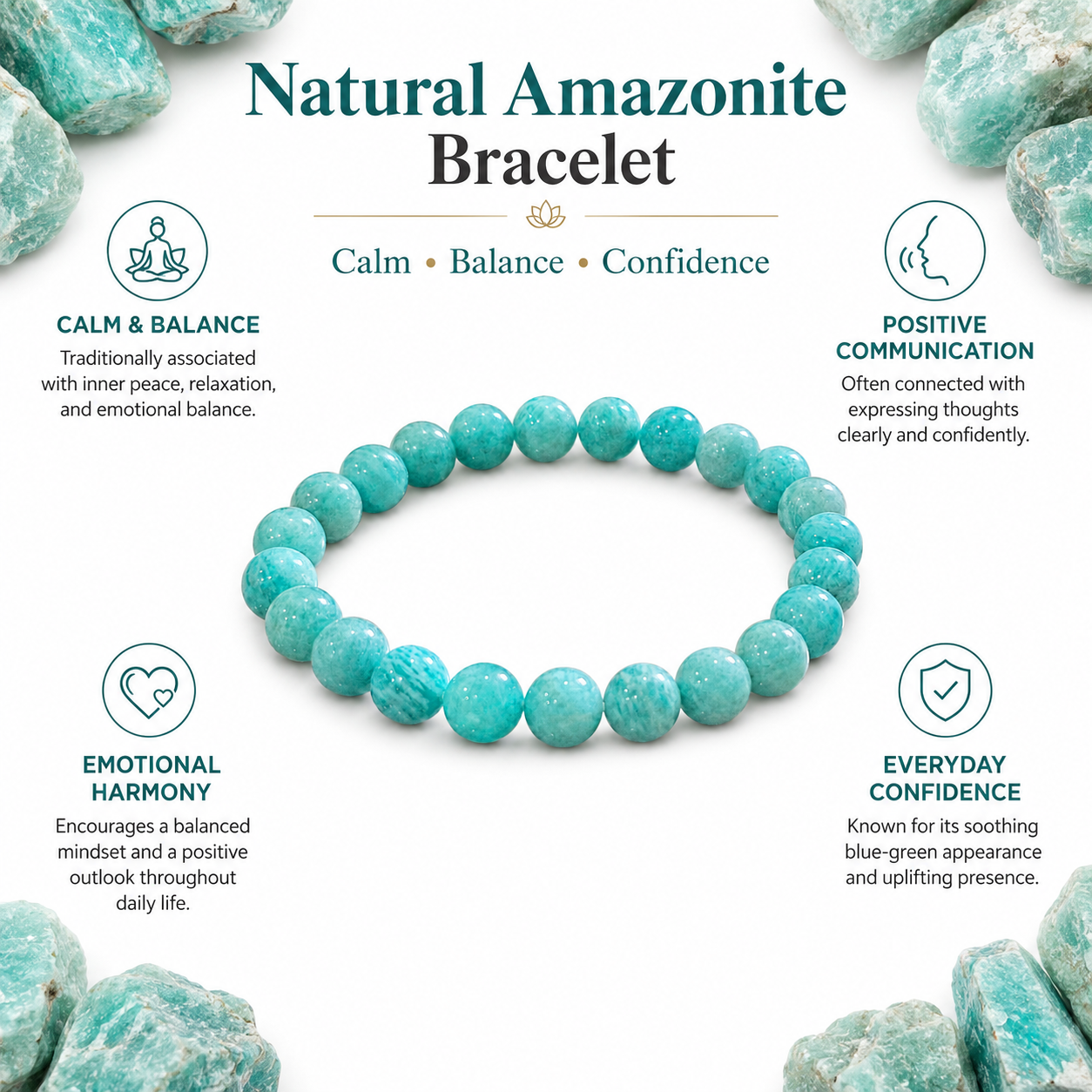 Natural Amazonite Bracelet 8mm