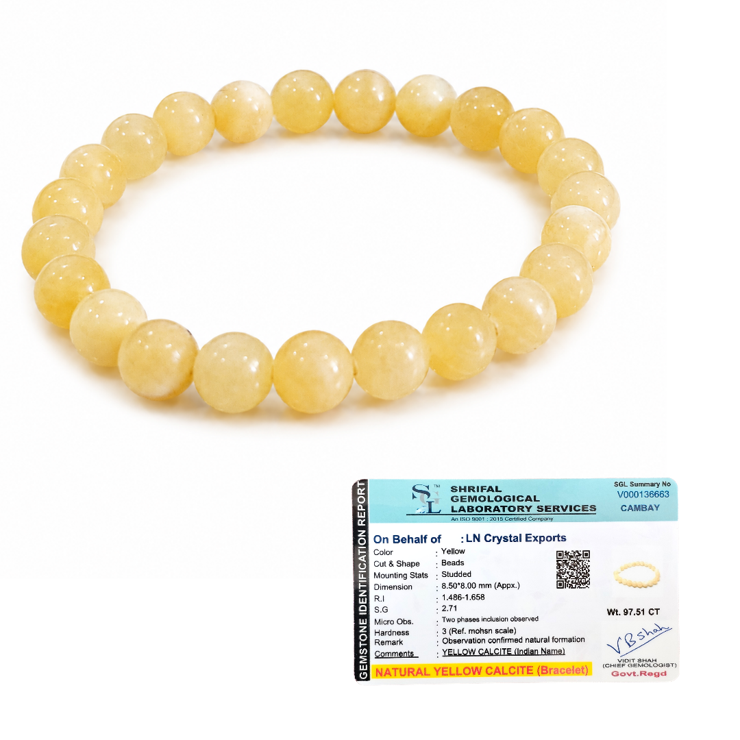 Natural Yellow Calcite Bracelet 8mm