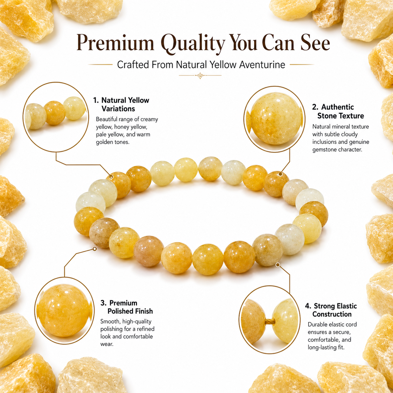 Natural Yellow Aventurine Bracelet 8mm