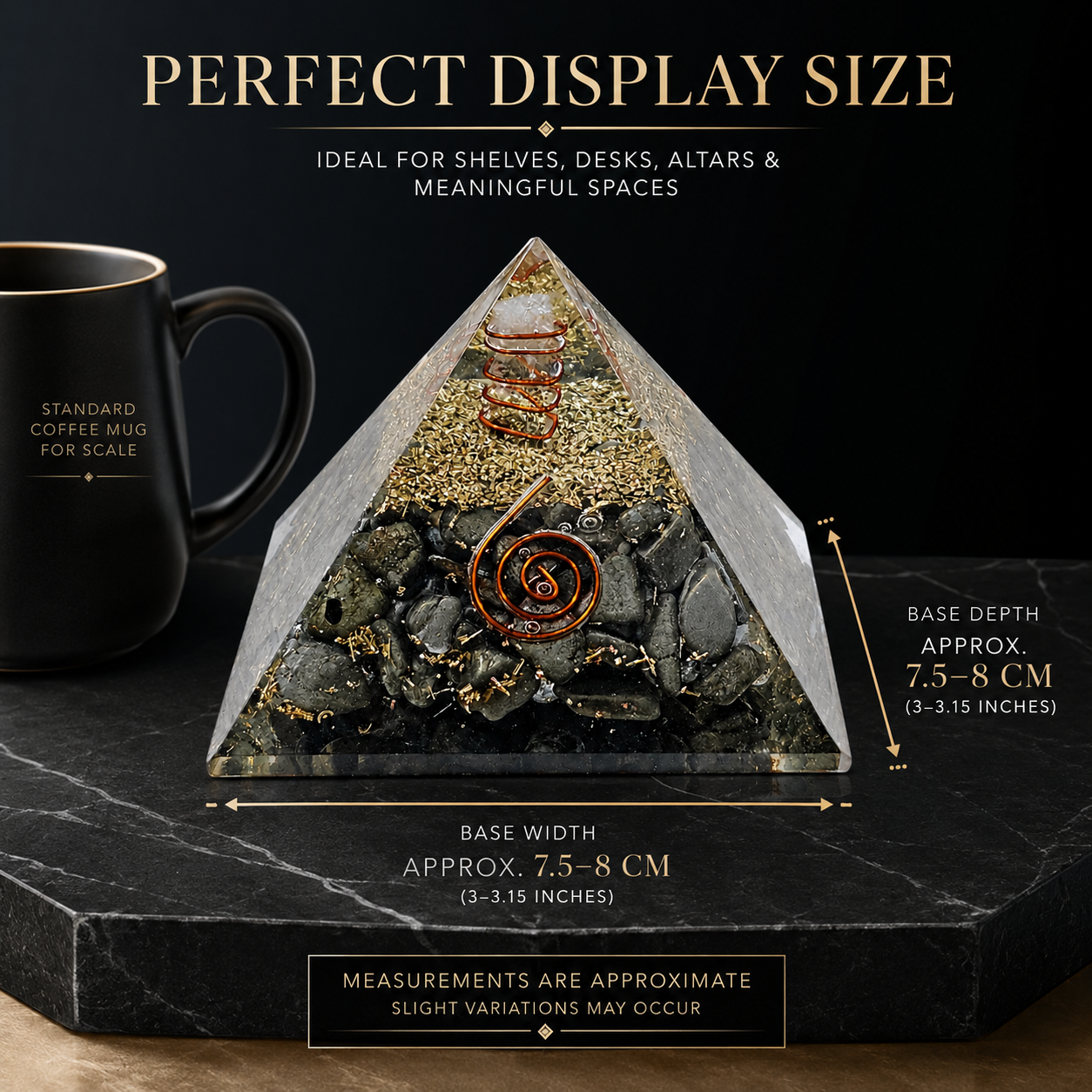 Natural Pyrite Orgonite Pyramid