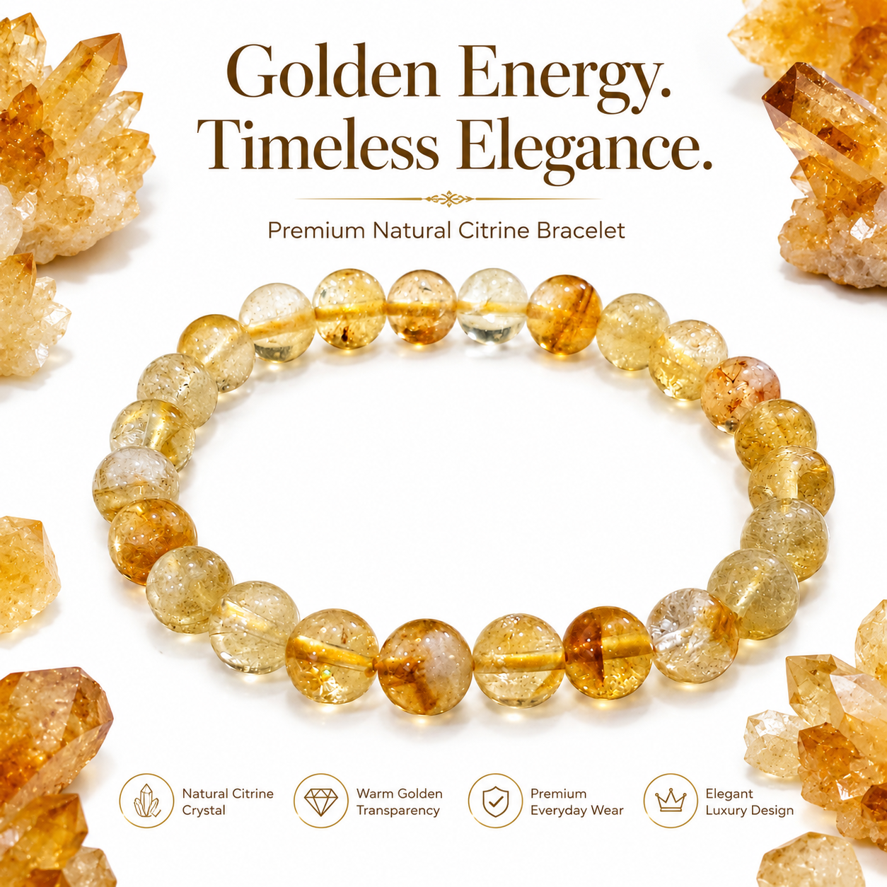 Natural Citrine Bracelet 8mm