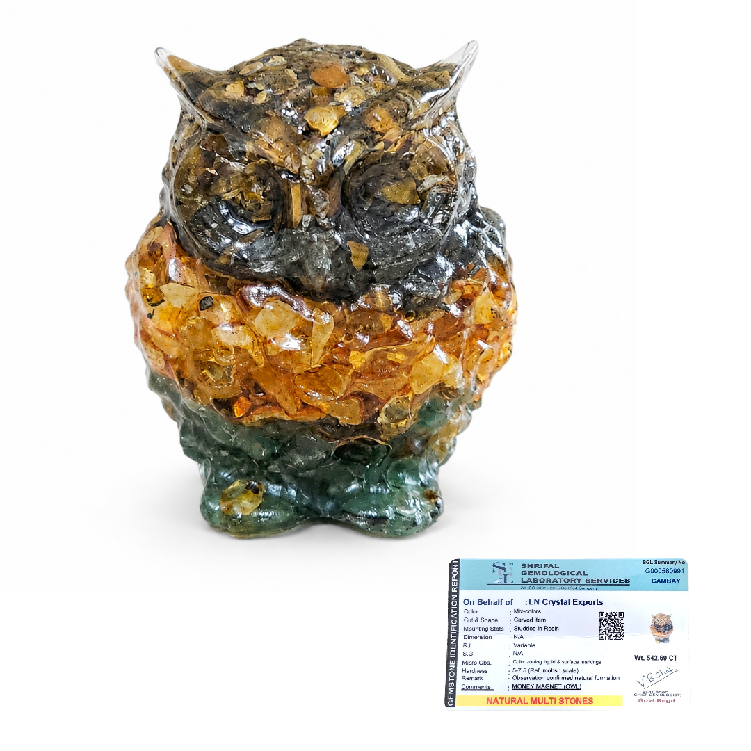 Money Magnet Owl – Handcrafted Crystal Owl