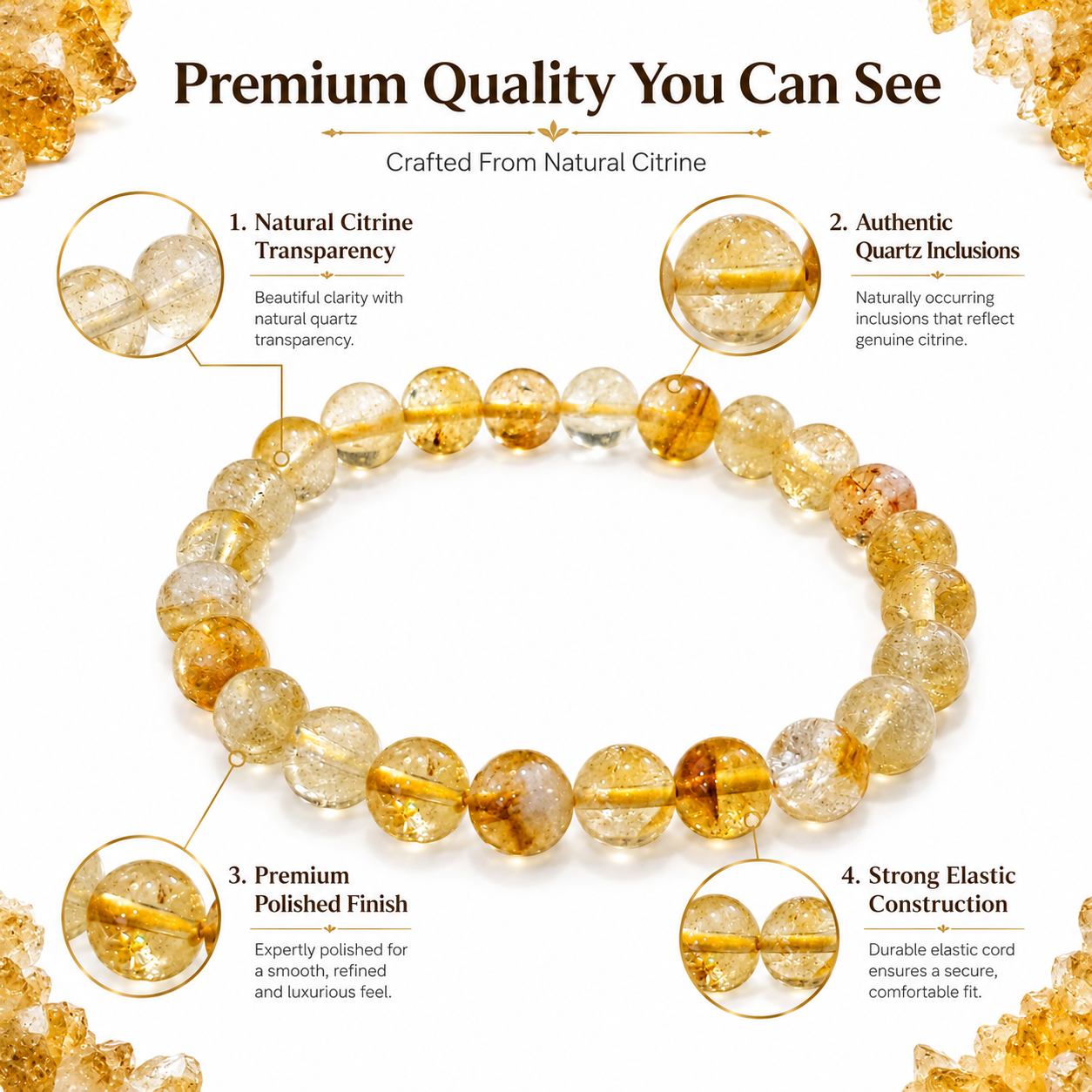 Natural Citrine Bracelet 8mm