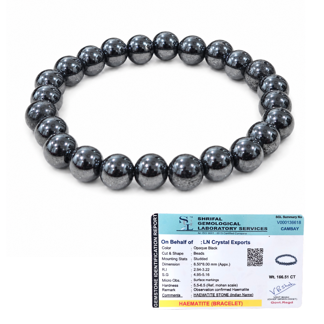 Natural Hematite Bracelet – Grounding, Strength & Focus Bracelet