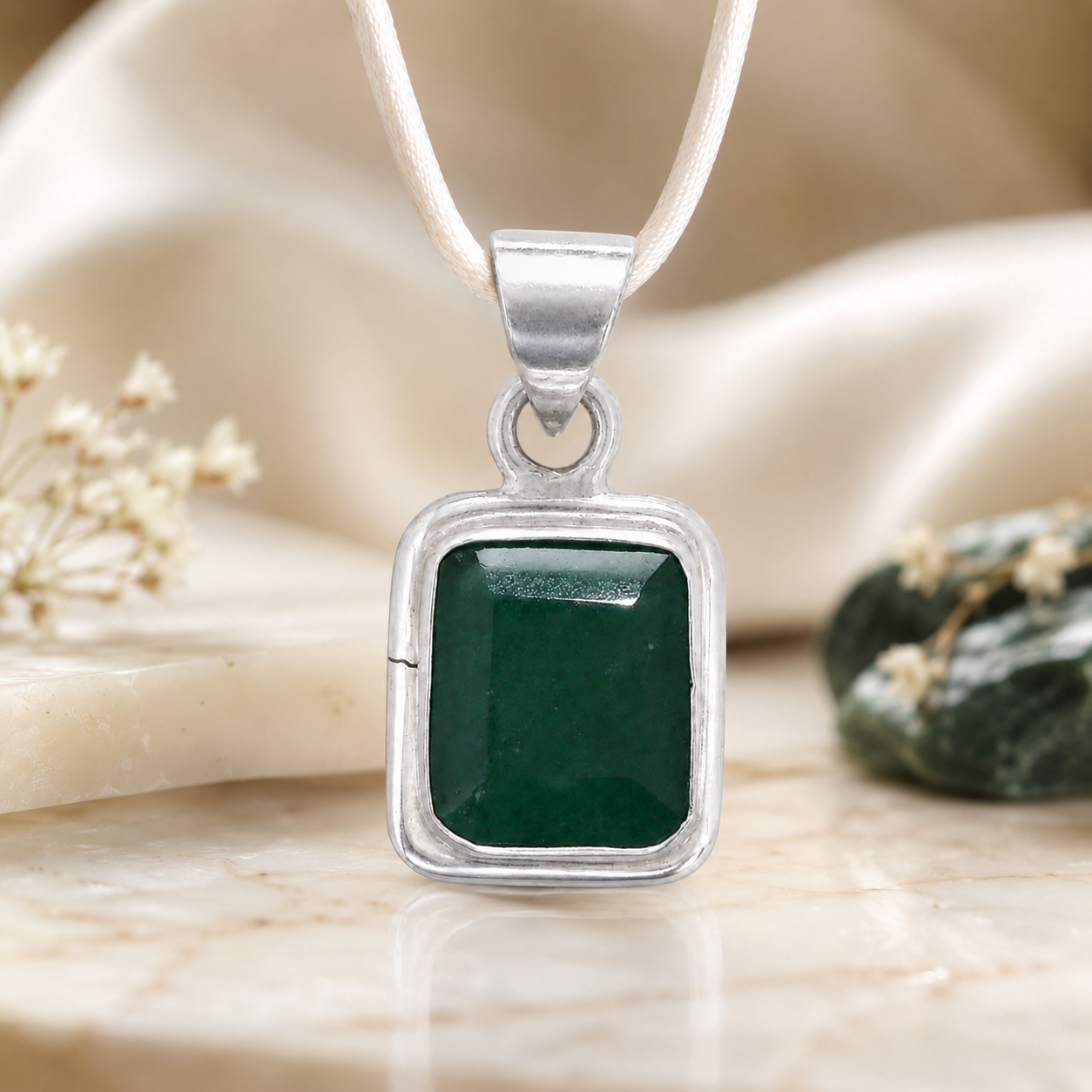 Natural Green Jade Pendant | Handmade Green Jade Gemstone Pendant | Healing Crystal Jewelry