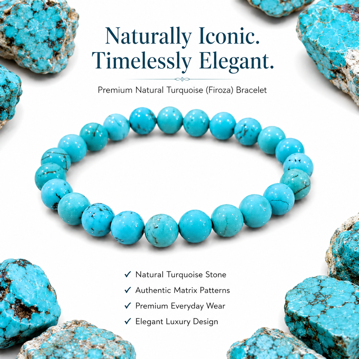 Natural Turquoise Bracelet 8mm