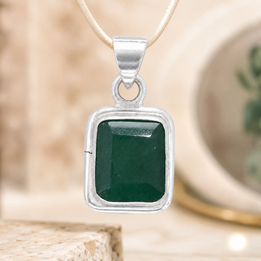 Natural Green Jade Pendant | Handmade Green Jade Gemstone Pendant | Healing Crystal Jewelry