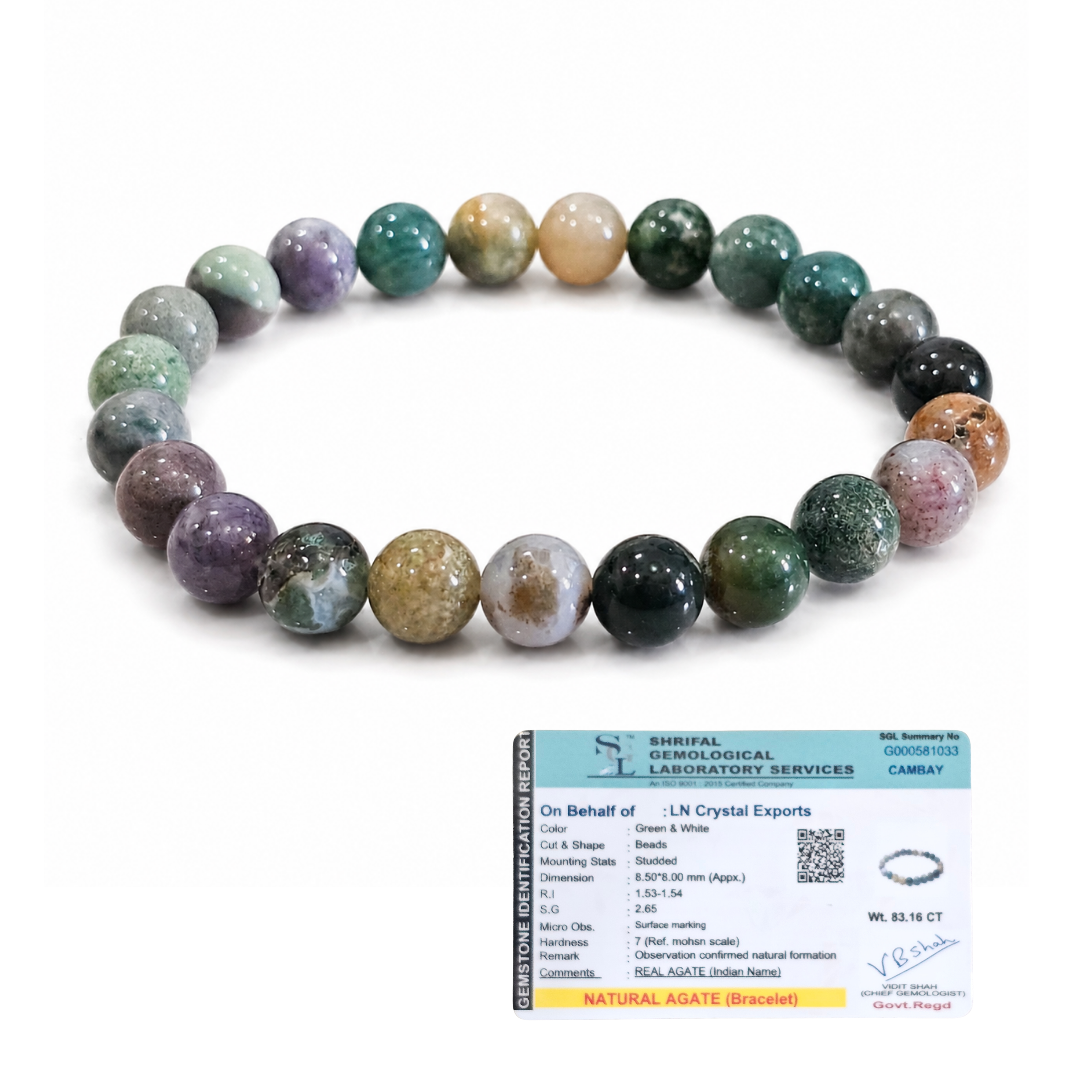 Natural Indian Agate Bracelet – Stability, Harmony & Positive Energy Bracelet