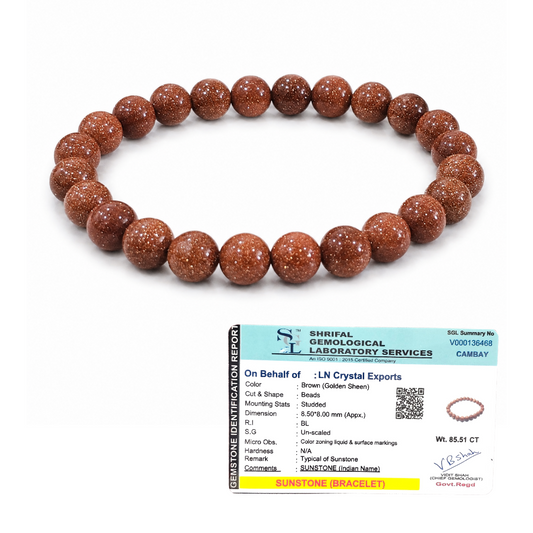 Red Goldstone Bracelet 8mm | Certified Success, Ambition & Positive Energy Crystal Bracelet